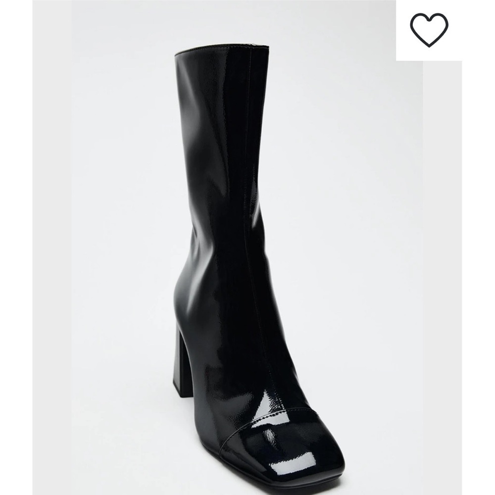 NEW ! ZARA FAUX PATENT FINISH ANKLE BOOTS 

🚨 FIRM PRICE NO DISCOUNT - Picture 9 of 11